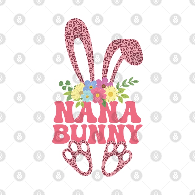 Nana Bunny Cute Leopard Print Family Matching Easter Day Grandma by Julorzo