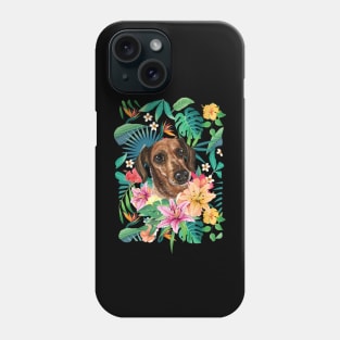 Tropical Brown Dachshund Doxie 2 Phone Case