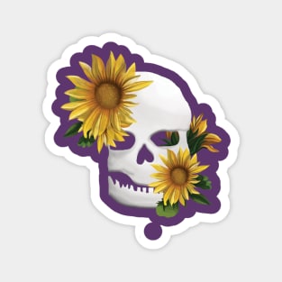 Sunflower Skull Magnet