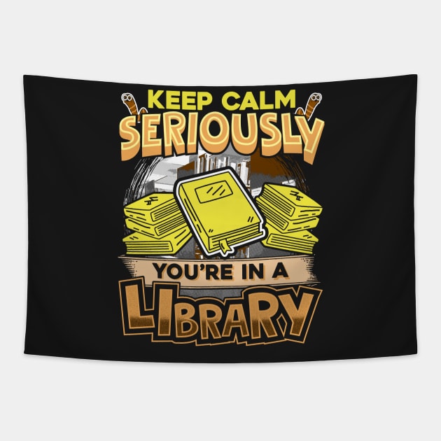 Keep Clam Seriously You're In A Library Tapestry by Gavinstees