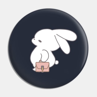 Cute Bunny Rabbit Go Home From Work Pin