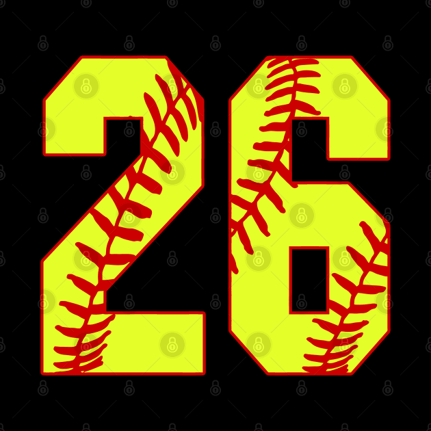 Fastpitch Softball Number 26 #26 Softball Shirt Jersey Uniform Favorite Player Biggest Fan by TeeCreations