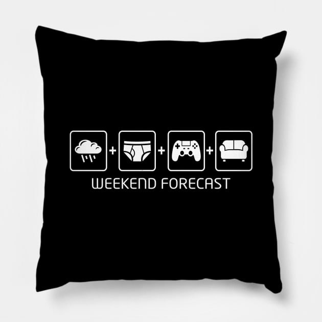 Gamer's Weekend Forecast Pillow by analogdreamz