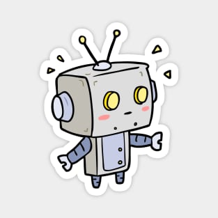 Cute Robot Kid Blushing Magnet