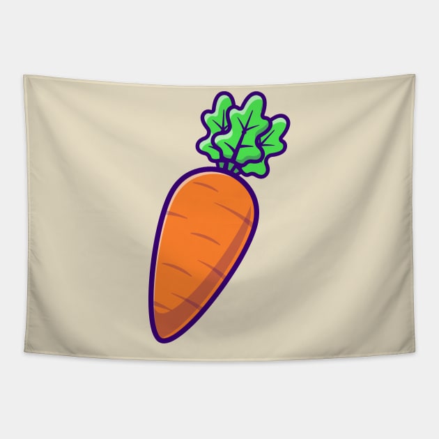 Carrot Vegetable Cartoon Tapestry by Catalyst Labs