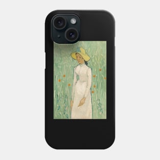 Girl in (pinkish) White Dress Phone Case