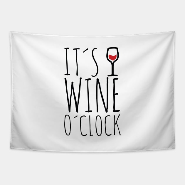Funny wine quote | Wine O´clock Tapestry by LR_Collections