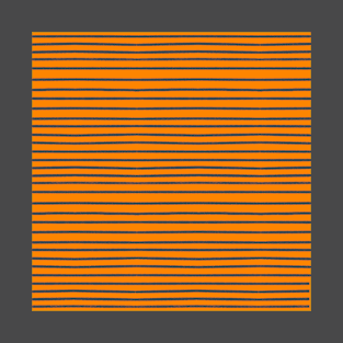 Inkwell grey stripes on orange T-Shirt