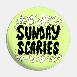 Lime Green Sunday Scaries Ghosts Pin