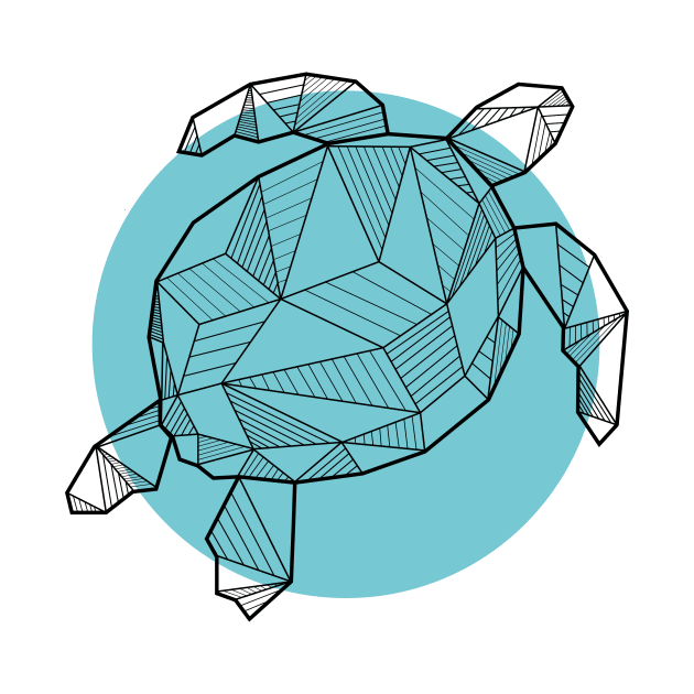 Sea Turtle - Geometric Animals by alcateiaart