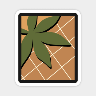 Minimal Modern  Abstract Shapes  Leaves Warm Tones  Design Magnet