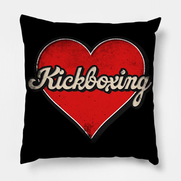 Kickboxing mom. Kickboxing retro heart Pillow by SerenityByAlex