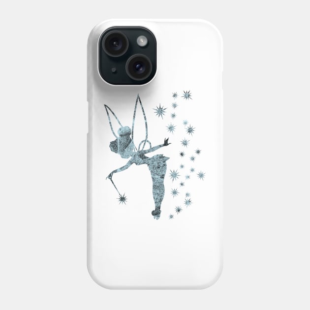 Blue Concrete Tinkerbell Ombre Sillhouette Phone Case by ijsw