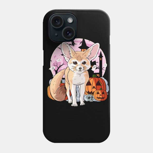 Fennec Fox Scary Happy Halloween Witch Pumpkin Phone Case by Noseking