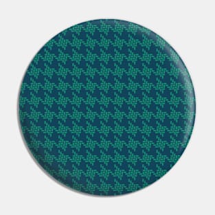 Dark Teal Houndstooth Pattern #001 Pin