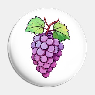 Grapes Illustration Pin