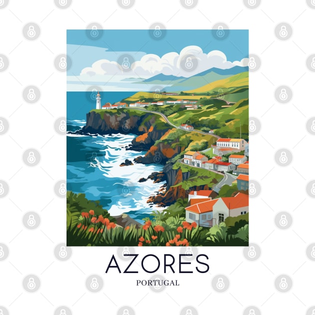 A Pop Art Travel Print of Azores - Portugal by Studio Red Koala