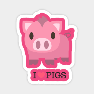 I Love Pigs Magnet