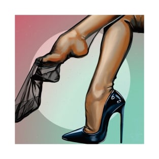 Beautiful nylons and high heels Poster T-Shirt