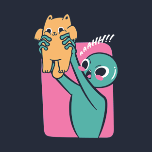 Alien Charmed By Cat T-Shirt