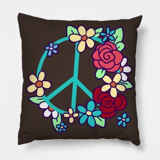 Flowery Peace Sign Pillow