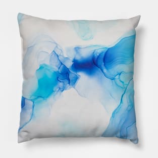 Abstract painting colorful liquid alcohol ink technique. Style incorporates the swirls of marble or the ripples of agate. Pillow