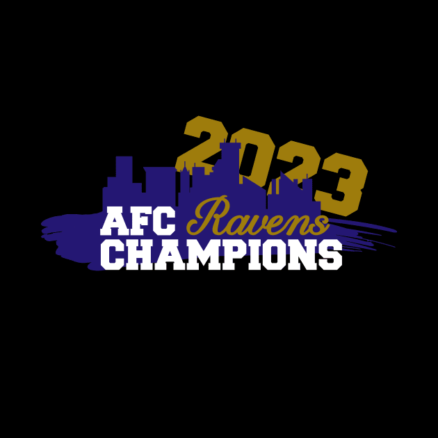 Ravens - 2023 AFC Champions by CovpaTees