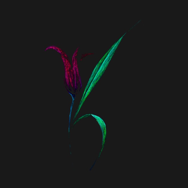 Glowing Neon Tulip by 1Redbublppasswo