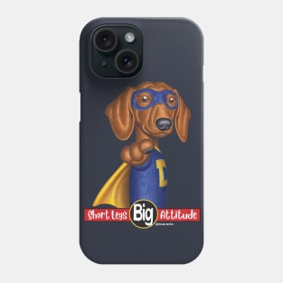 Super Hero Dachshund wearing Mask Phone Case