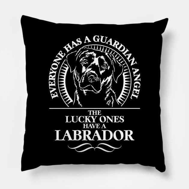 Proud Labrador Guardian Angel dog mom Lab saying Pillow by wilsigns