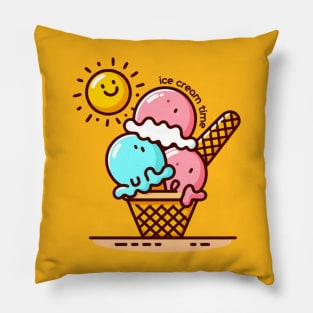 ice cream time Pillow