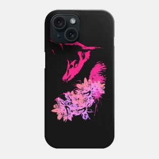 Cobra and Flowers - Pink Phone Case