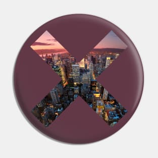 New York Cityscape • Letter X Background Cross Shaped Window Aperture. Pin