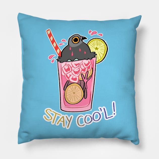 Pink Pigeonade Pillow by ProfessorBees