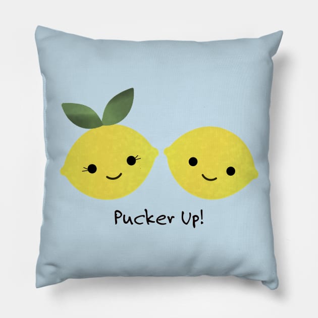 Funny Lemons Pucker Up Pillow by Hedgie Designs