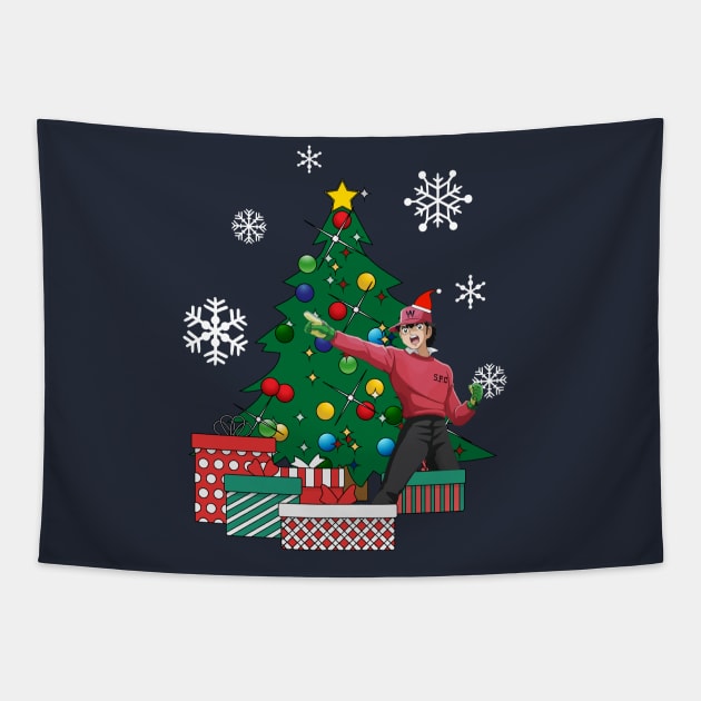 Genzo Wakabayashi Around The Christmas Tree Captain Tsubasa Tapestry by Nova5