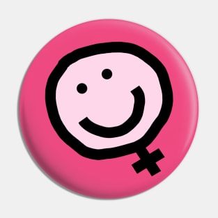 Minimal Feminism Female Smile Pin
