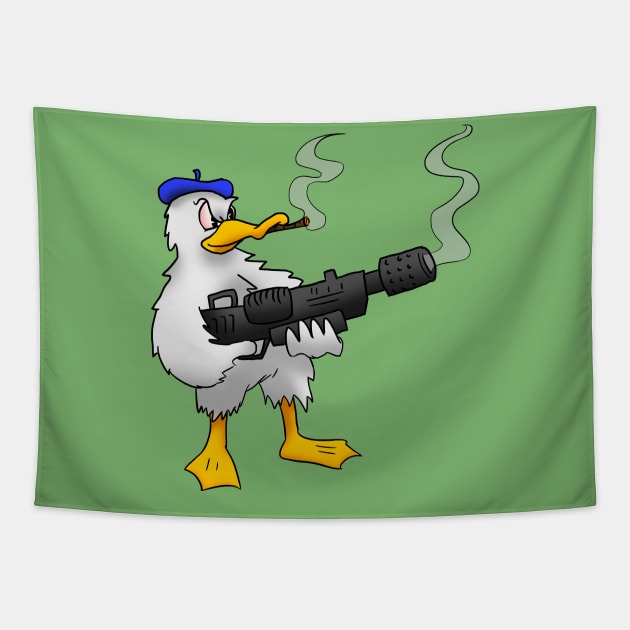 Killer Duck Tapestry by MarceloMoretti90