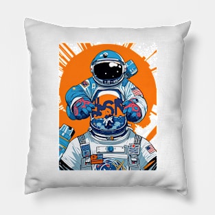 double astronaut Pillow