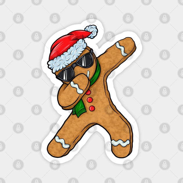 Dabbing Gingerbread Man Cookie Santa Christmas Gift Magnet by silentsoularts