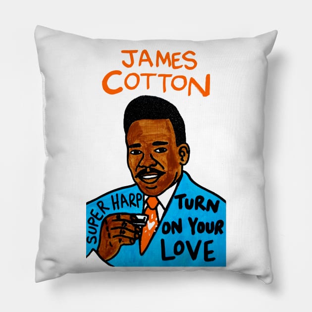 James Cotton Pillow by krusefolkart