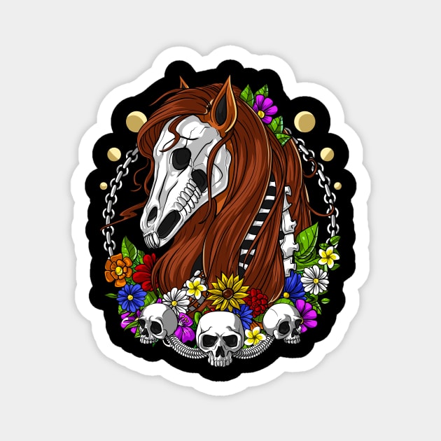 Hippie Horse Skull Magnet by underheaven
