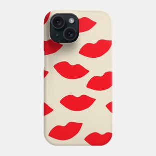 Red lips and rainbow Phone Case