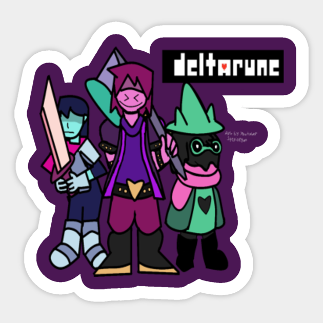 Deltarune And Undertale 2 Fan Art The Fun Gang And Prophecy 18 A Human A Monster And The Prince Of Darkness By Youtuber Steriorgon Deltarune Sticker Teepublic