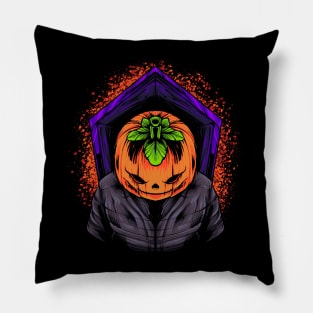 halloween pumpkin t shirt illustration premium vector Pillow
