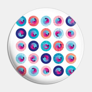 Big polka dots multicolour geometrical composition Pin