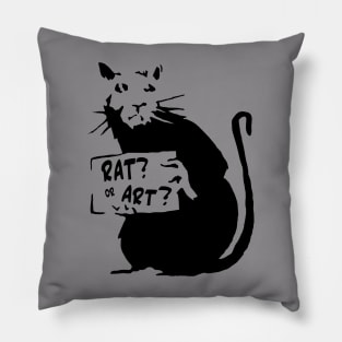 Banksy Graffiti Rat Art Stencil Pillow