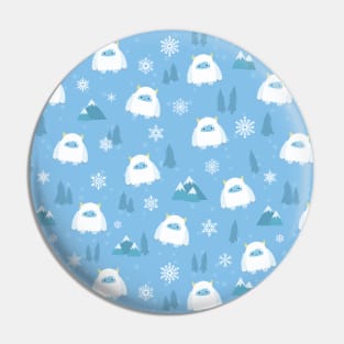 Kawaii Yeti in the Snow Pin