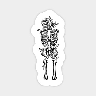 Big Boned Skeleton Flowers Magnet