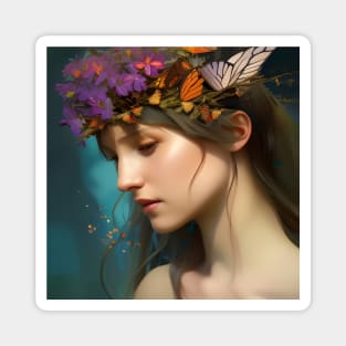 Butterfly Crown Lady Magnet